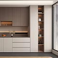 Modern Minimalist Sideboard With White Cabinets Drawers Open Shelves And Decorative Items