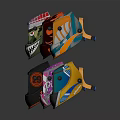 Various Patterned Welding Helmets With Colorful Designs And Safety Features
