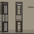 Poliform Modern Elevator Design With Glass Panels And Metal Frames