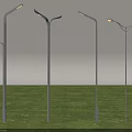 Outdoor Decorative Street Lights with Various Designs Standing on Green Lawn
