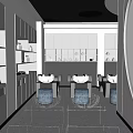 Modern Beauty Salon Interior Design With Hair Styling Chairs Product Shelves And Decorative Lighting