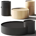 Modern Minimalist Round Coffee Tables With Wooden And Black Stylish Design