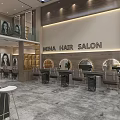 Modern Hair Salon Interior Design With Styling Stations Large Screen Mirrors Chairs And Plants