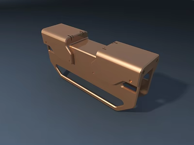 3D Model of Golden Metallic Mechanical Component With Industrial Structure Design 3d model