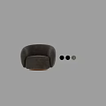Modern Beige Fabric Accent Chair With Round Armrest And Comfortable Stylish Seat Design