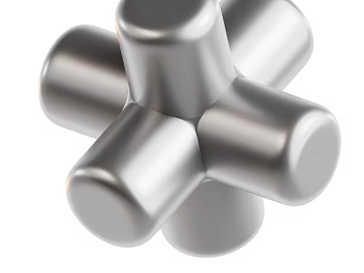 Precision Industrial Equipment Metal Cross Shaped Component For Machinery Use 3d model