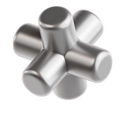 Precision Industrial Equipment Metal Cross Shaped Component For Machinery Use 3d model