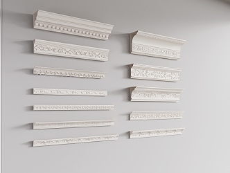 French carved plaster line combination 3d model