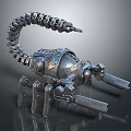 Mechanical Scorpion Robot With Metallic Body Long Tail And Sharp Claws 3d model