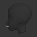 Black Mannequin Head With Realistic Brown Mustache And Smooth Surface Details
