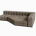 Modern Gray Sectional Sofa With Cushioned Backrest And Padded Seats 3d model
