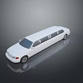 White Stretch Limousine With Shiny Exterior Tinted Windows And Chrome Wheels