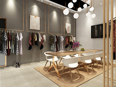 Modern Clothing Store Showroom Clothing Store 3d model