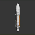 NASA ULA Rocket Model With White Orange Body And Side Boosters Design 3d model