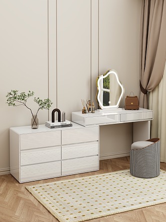 Modern Bedroom Dresser Integrated Cabinet 3d model