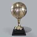 Golden Basketball Shaped Trophy on Black Base for Sports Championship Award
