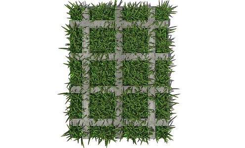 Modern grass-planting brick parking lot grass-planting brick slope protection grass-planting grid plant wall 3d model