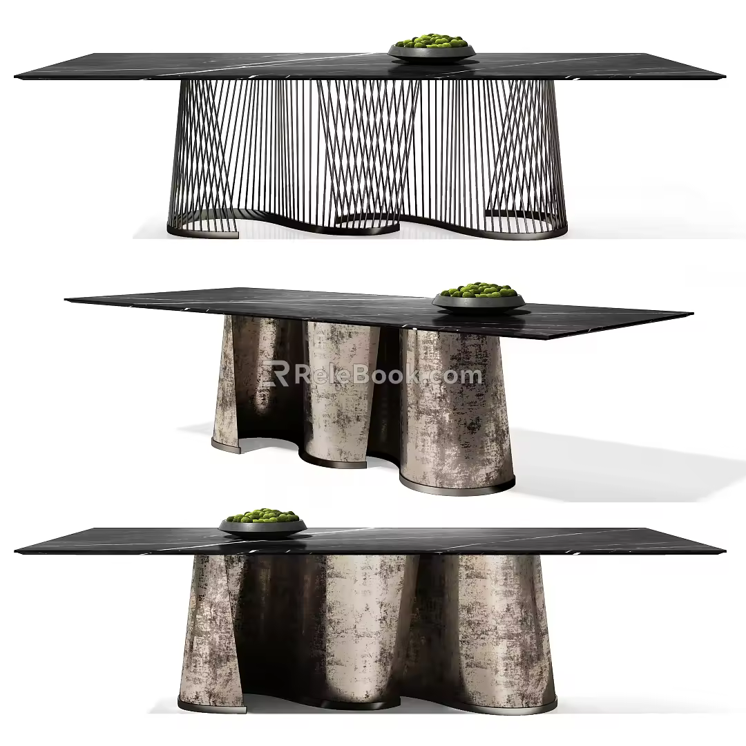 Light Luxury Dining Table 3d model