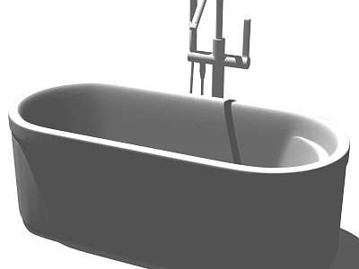 Modern Freestanding Bathtub With Sleek Faucet Fixture And Smooth Surface 3d model