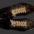 Vintage Leather Football Boots with Classic Design Yellow Laces and Studded Soles