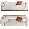 Casual Sofa Casual Sofa Living Room Sofa Multi-Person Sofa Pillow Pillow Home Furniture Simple 3d model