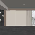 Modern Background Wall Design For Interior With Light Strips And Marble Texture Panels 3d model