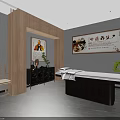 Traditional Chinese Medicine Wellness SPA Sauna Interior With Massage Bed Wooden Decor And Green Plants