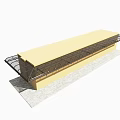 Yellow Awning With Black Metal Frame Long Structure Design