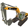 FANUC HITACHI Yellow Tracked Excavator With Functional Bucket And Cabin Design