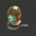 3D Rendered Tactical Weapon Helmet With Face Shield And Breathing Tube