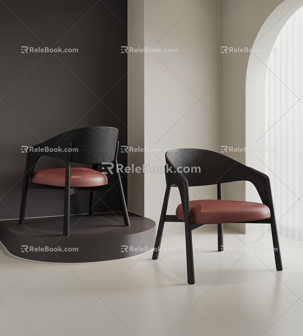 Modern Dining Chair Single Chair Dining Chair Casual Chair Book Chair 3d model