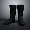 Black Leather Knee High Boots with Durable Design for Daily Use