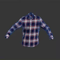 Red Blue White Plaid Long Sleeve Shirt For Casual Daily Wear