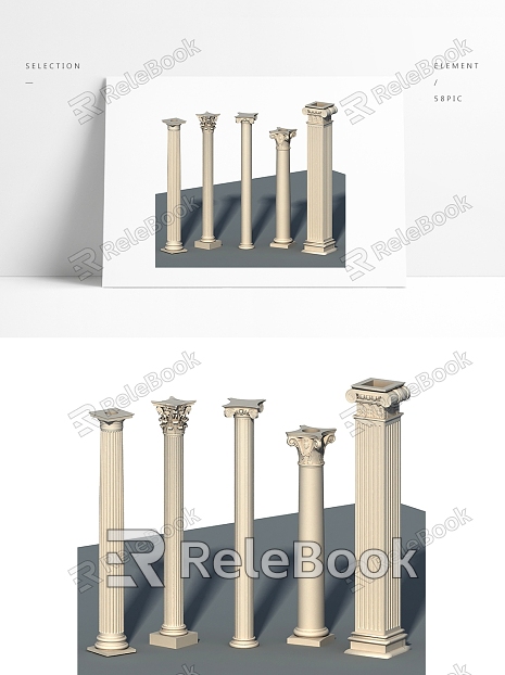 European Roman Column Vector Roman Column model