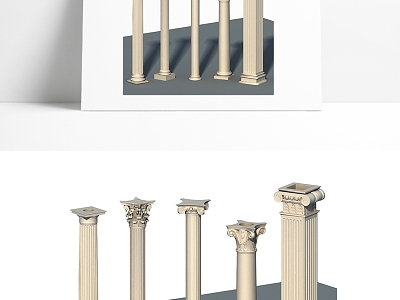 European Roman Column Vector Roman Column model