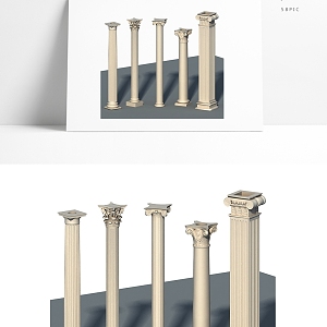 European Roman Column Vector Roman Column 3d model