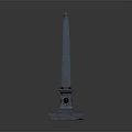 Monumental Stone Obelisk Structure With Ornate Pedestal And Tapered Shaft Design
