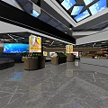 Spacious Supermarket Department Store Interior With Fresh Produce Shelves And Bright Lighting