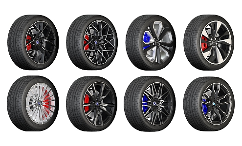 Modern tire BMW tire wheel rim 3d model