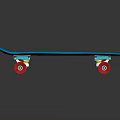 Blue Skateboard With Red Wheels Lightweight Design For Casual Daily Use