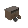 Modern Bedside Nightstand With Chevron Texture Two Storage Drawers And Sleek Metal Legs
