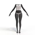 Human Organs and Body Hair Representation in 3D Human Model with White Tank Top Underwear