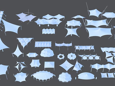 Tensile Membrane Architectural Structures With Diverse Design Shapes And Forms 3d model