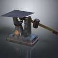 Vintage Iron Commercial Platform Scale With Square Tray And Weighted Lever