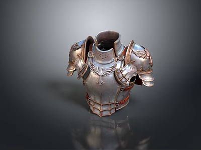 Elegant Silver Armor Chestplate For Home Decor With Intricate Wing And Metal Details 3d model