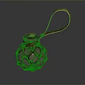 Decorative Glass Household Bottle With Metal Mesh Cover Wooden Stopper And Hanging Rope