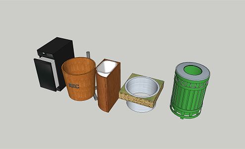 Modern trash can garbage sorting station garbage bin garbage room sorting bin 3d model