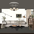 Cozy Modern Living Room Interior Design With Beige Sofa Black Coffee Table And Decorative Painting