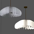 Modern Petal Shaped White Gray Chandeliers For Interior Ceiling Lighting Design 3d model