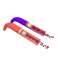 Red And Purple Blood Vessels With Inner Layers And Blood Cells Flowing Out